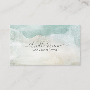 Yoga Instructor Abstract Watercolor Business Card