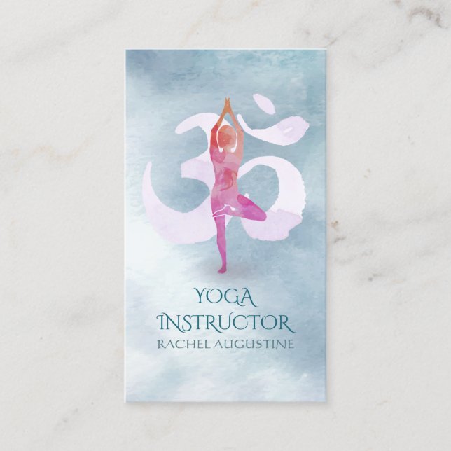 YOGA Instructor Appointment Meditation Pose Om Card (Front)