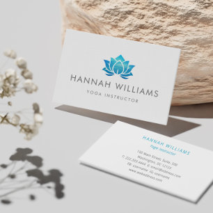 Yoga Instructor Blue Lotus Business Card