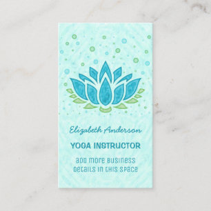 Yoga Instructor Blue Lotus Flower Zen Meditation Business Card