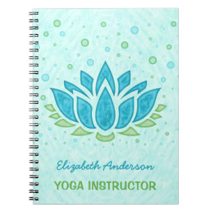 Yoga Instructor   Blue Lotus Flower Zen Meditation Notebook