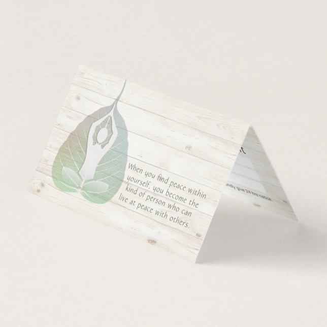 Yoga Instructor Bodhi Leaf Price List Appointment Business Card (Front)