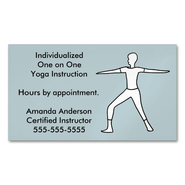 Yoga Instructor Business Card Magnets (Front)