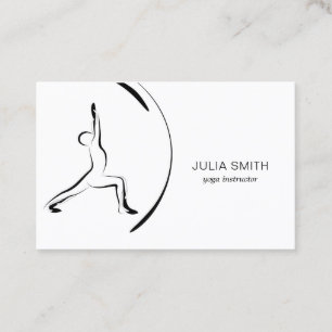 Yoga instructor card with two yoga poses