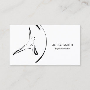 Yoga instructor card with two yoga poses