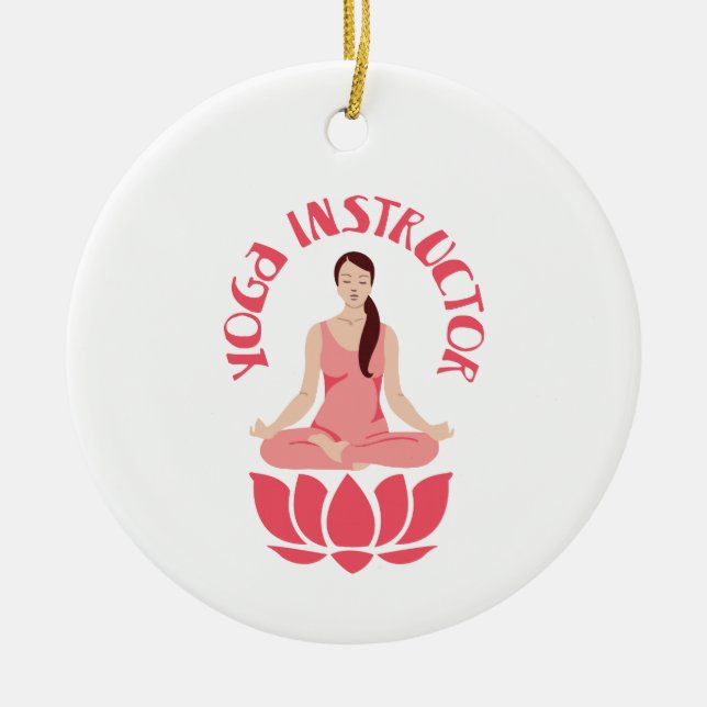 Yoga Instructor Ceramic Tree Decoration (Front)