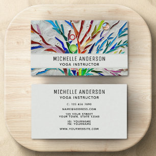 Yoga Instructor Colourful Business Card