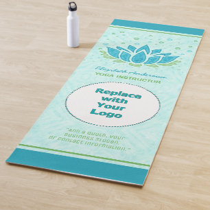 Yoga Instructor Custom Logo Name   Lotus Flower Mat