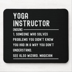 Yoga Instructor Definition Shirts Funny Job Title Mouse Mat