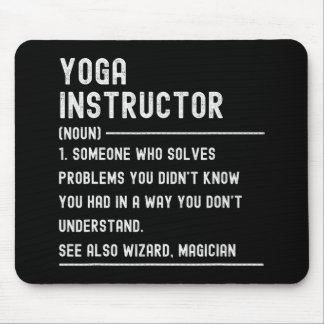 Yoga Instructor Definition Shirts Funny Job Title  Mouse Mat