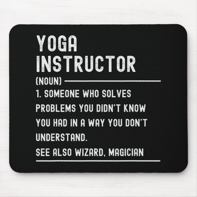 Yoga Instructor Definition Shirts Funny Job Title  Mouse Mat (Front)