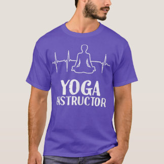 Yoga Instructor Design Heartbeat ECG Gift  T-Shirt