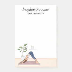 Yoga Instructor Downward-facing Dog Yogini Woman Post-it Notes