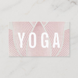 Yoga Instructor Elegant Lotus Floral Business Card