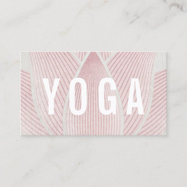Yoga Instructor Elegant Lotus Floral Business Card (Front)