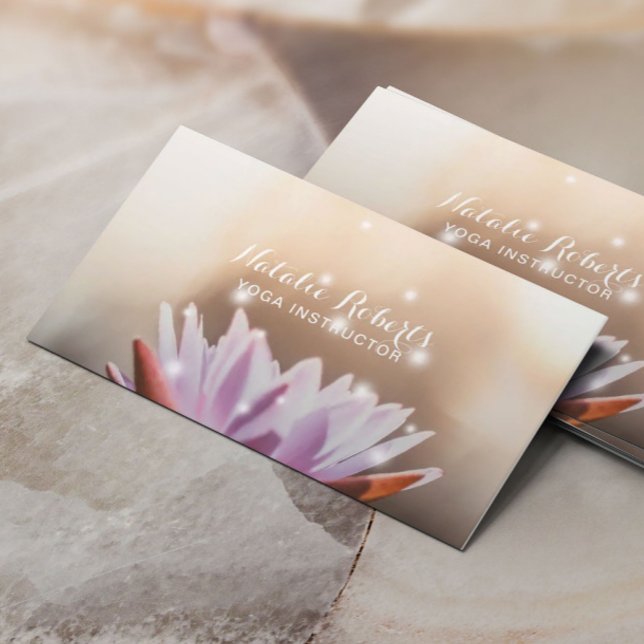 Yoga Instructor Elegant Lotus Flower Spa Salon Business Card (Creator Uploaded)