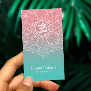 Yoga Instructor Elegant Lotus Mandala Namaste Business Card