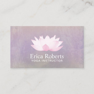 Yoga Instructor Elegant Lotus Watercolor Business Card