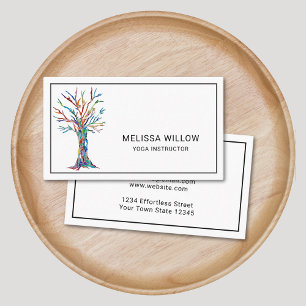 Yoga Instructor Elegant Tree Business Card