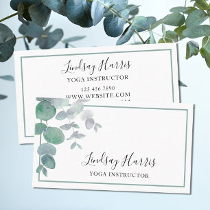 Yoga Instructor Eucalyptus Greenery  Business Card