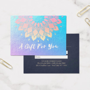 YOGA Instructor Gift Certificate Gold Foil Mandala