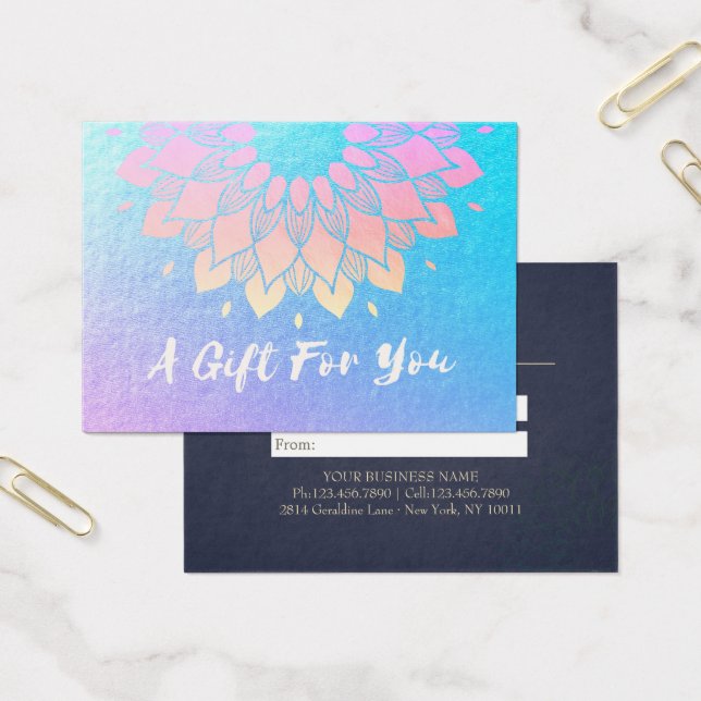 YOGA Instructor Gift Certificate Gold Foil Mandala (Office)