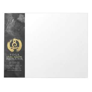 Yoga Instructor Gold Meditation Posture Zen Symbol Notepad