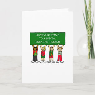 Yoga Instructor Happy Christmas Holiday Card