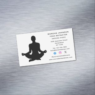 Yoga Instructor Health And Wellness Social Media Magnetic Business Card