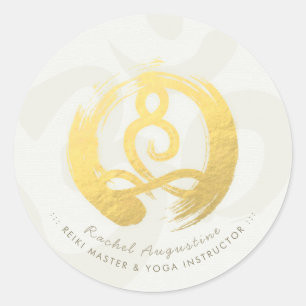 Yoga Instructor Life Coach Meditation Pose Zen OM Classic Round Sticker