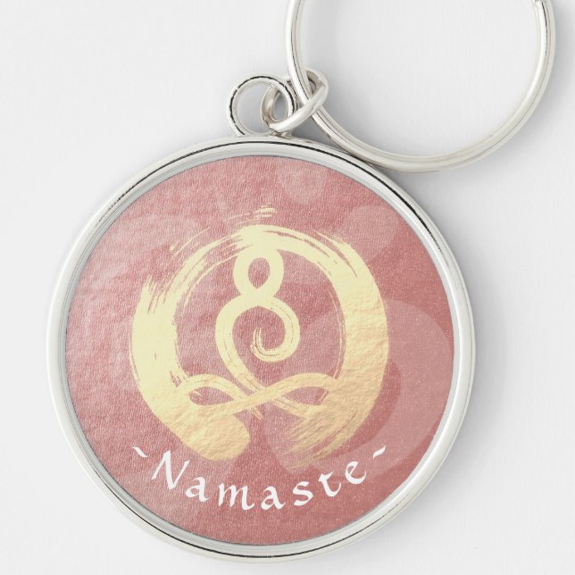 Yoga Instructor Life Coach Meditation Pose Zen OM Key Ring (Front)