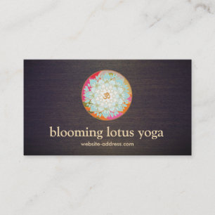 Yoga Instructor Lotus and Om Symbol Business Card