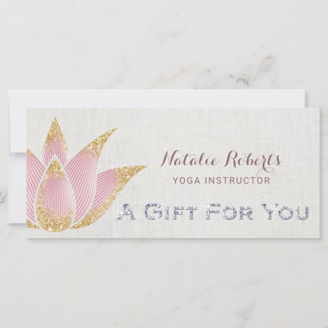 Yoga Instructor Lotus Flower Spa Gift Certificates (Front)
