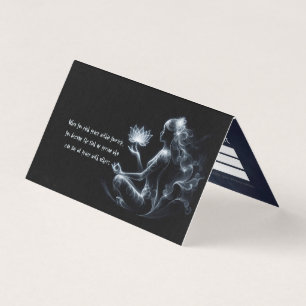 Yoga Instructor Lotus Meditation Pose Glowing Mist Business Card