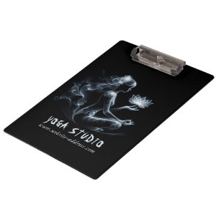 Yoga Instructor Lotus Meditation Pose Glowing Mist Clipboard