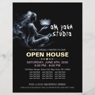 Yoga Instructor Lotus Meditation Pose Glowing Mist Flyer