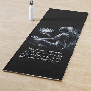 Yoga Instructor Lotus Meditation Pose Glowing Mist Mat