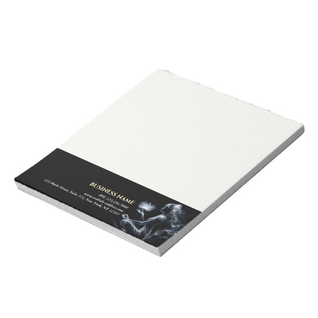 Yoga Instructor Lotus Meditation Pose Glowing Mist Notepad (Rotated)
