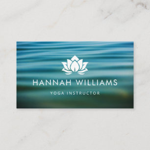 Yoga Instructor Lotus Ocean Waves Business Card