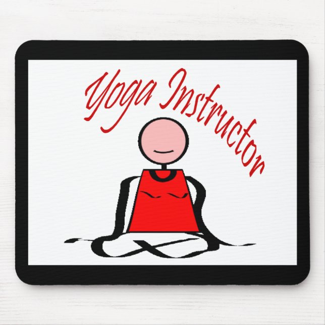 Yoga Instructor---Lotus Postion Stick Figure Mouse Mat (Front)