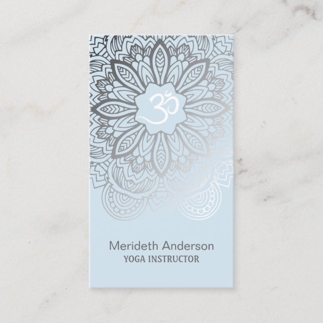 Yoga Instructor Mandala Business Cards (Front)