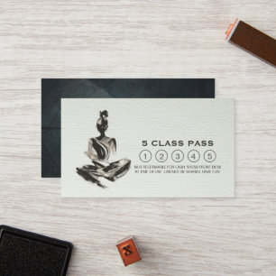 Yoga Instructor Meditation Brushstrokes Class Pass Loyalty Card