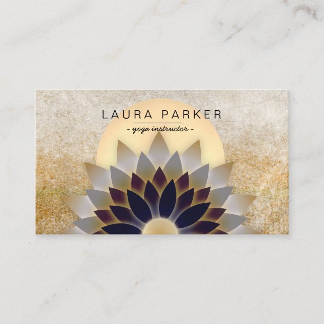 Yoga Instructor Meditation Holistic Lotus Flower Business Card (Front)