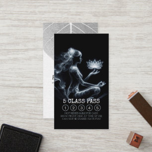 Yoga Instructor Meditation Lotus Pose 5 Class Pass Loyalty Card