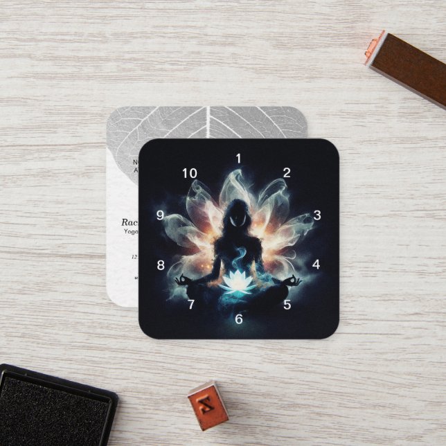 Yoga Instructor Meditation Lotus Pose Class Pass Loyalty Card (Front/Back In Situ)