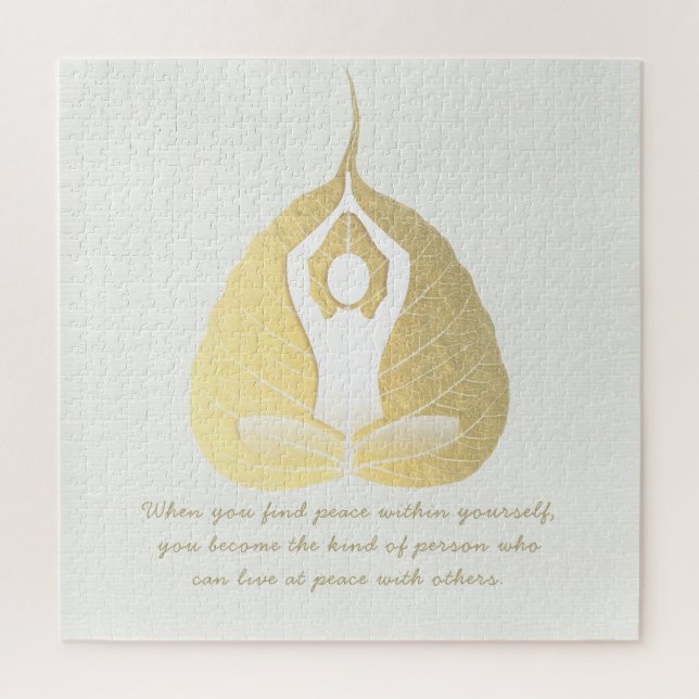Yoga Instructor Meditation Pose Bodhi Leaf Quotes  Jigsaw Puzzle (Vertical)