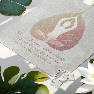 Yoga Instructor Meditation Pose Bodhi Leaf Quotes  Jigsaw Puzzle