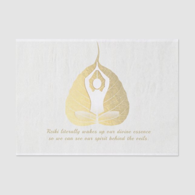 Yoga Instructor Meditation Pose Bodhi Leaf Quotes  Tissue Paper (Front)