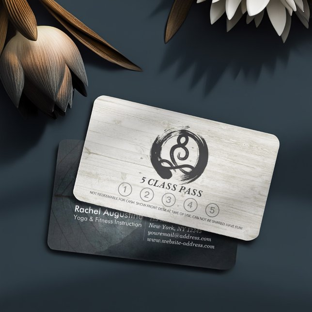 Yoga Instructor Meditation Pose Class Pass Loyalty Card (Creator Uploaded)