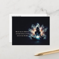 Yoga Instructor Meditation Pose Glowing Mist Lotus